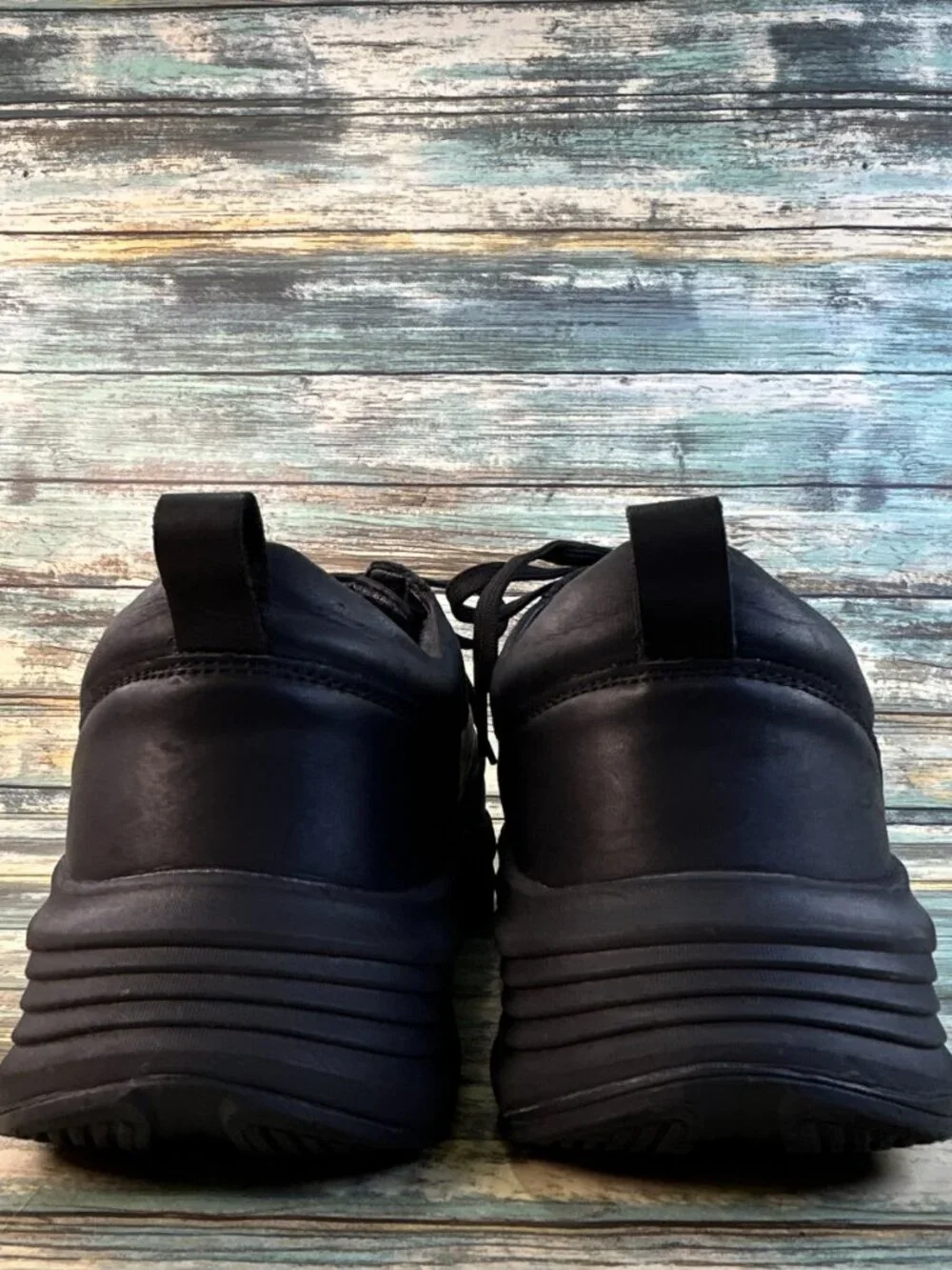 Orthocomfoot Orthopedic Sneakers Mens Size 13 Black Leather Casual Walking Shoes